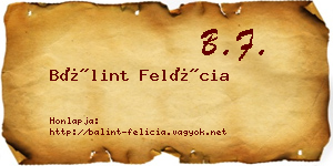 Bálint Felícia névjegykártya