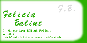 felicia balint business card